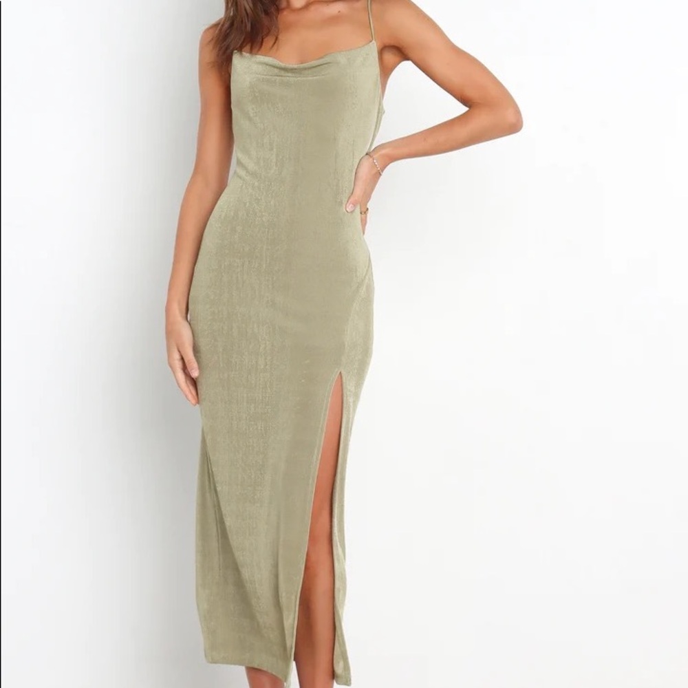Petal & Pup Diani Midi Dress in Olive